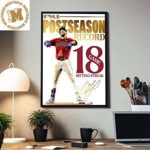 Arizona Diamondbacks Ketel Marte MLB Postseason Record 18 Game Hitting Streak Home Decor Poster Canvas