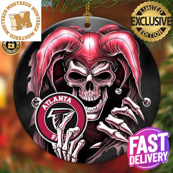 Atlanta Falcons NFL Skull Joker Christmas Tree Decorations Ornament