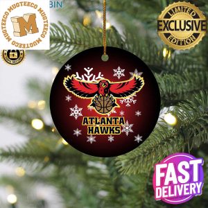 Atlanta Hawks MLB Xmas Gifts Ceramic Christmas Tree Decorations Ornament