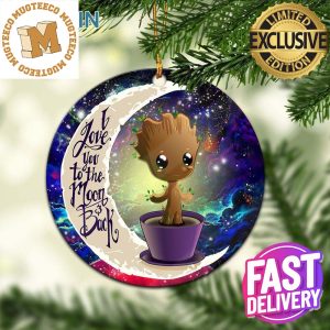 Baby Groot Love You To The Moon And Back Galaxy Ceramic Christmas Tree Decorations Ornament