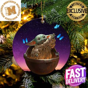 Baby Yoda Galaxy Butterfly Cute Xmas Gifts Christmas Decorations Ornament
