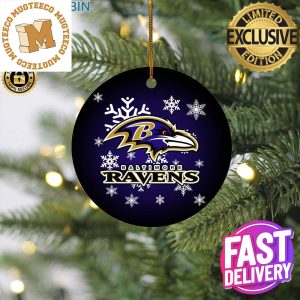 Baltimore Ravens NFL Merry Christmas Ceramic Ornament