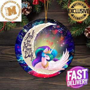 Beauty Unicorn Love You To The Moon And Back Galaxy Ceramic Christmas Tree Decorations Ornament