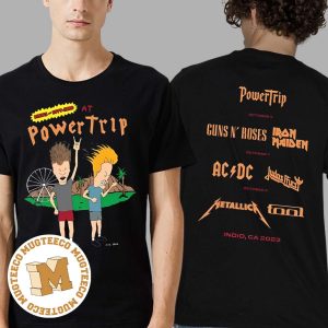 Beavis And Butt-Head At Power Trip Rock Festival 2023 Two Sides Print Unisex T-Shirt