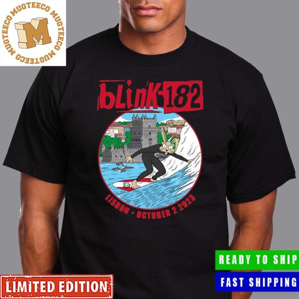 Blink 182 Lisbon Event October 2 2023 Surfing Rabbit Unisex T-Shirt