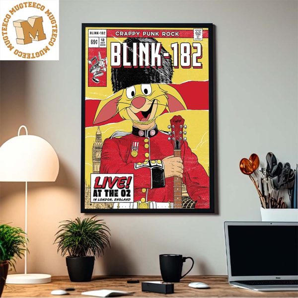 Blink 182 London Event Poster Crappy Punk Rock Night 2 October 12th 2023 Home Decorations Poster Canvas