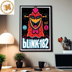 Blink 182 October 9 2023 Paris France At Accor Arena Event Home Decor Poster Canvas