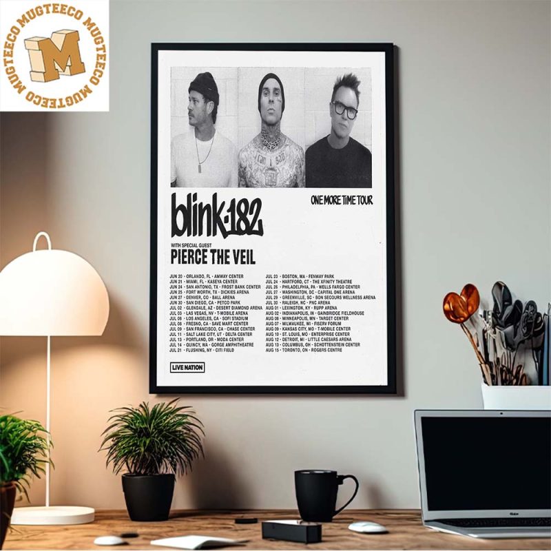 Blink 182 One More Time Tour 2024 List Home Decor Poster Canvas Mugteeco