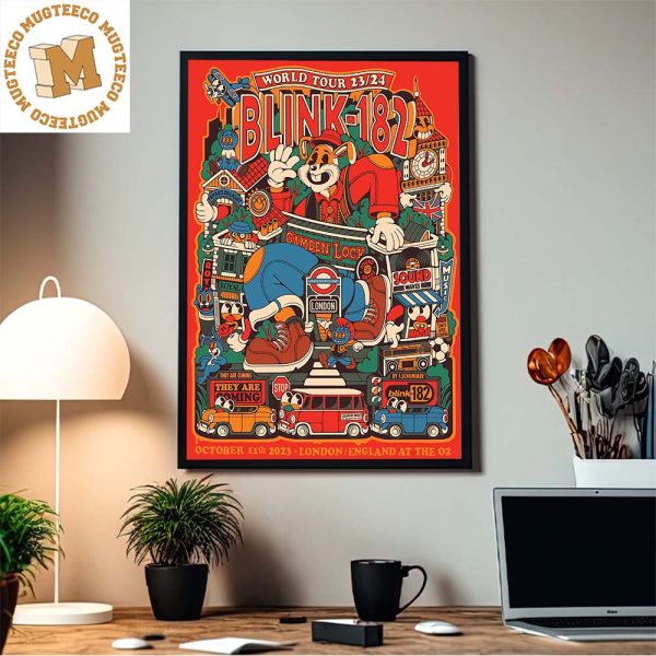 Blink 182 World Tour 23 London Event October 11th 2023 Home Decor Poster Canvas