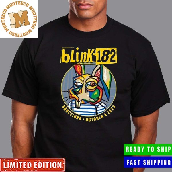 Blink 182 World Tour Barcelona Event October 4 2023 At Palau Sant Jordi Spain Rabbit Art Classic T-Shirt