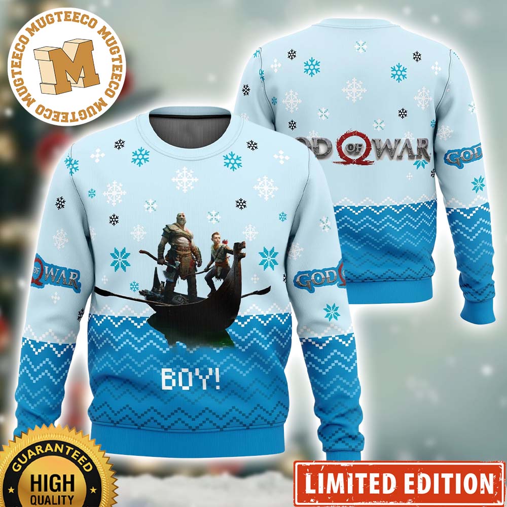 Boy God of War Ugly Christmas Sweater - Mugteeco