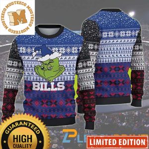 Buffalo Bills Christmas Grinch Santa Hat 2023 Holiday Ugly Christmas Sweater