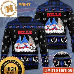 Buffalo Bills Gnomes Black Ugly Christmas Sweater NFL Football