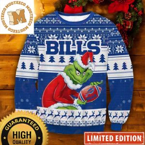 Buffalo Bills Grinch NFL Personalized 2023 Holiday Ugly Christmas Sweater