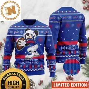 Buffalo Bills Mickey Mouse Disney Football Player Funny  Ugly Christmas Sweater