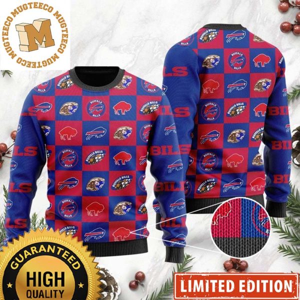 Buffalo Bills NFL Pattern Red And Blue Christmas Ugly Sweater