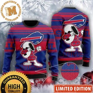 Buffalo Bills Snoopy Dabbing Funny 3D Personalized Holiday Gift Ugly Christmas Sweater