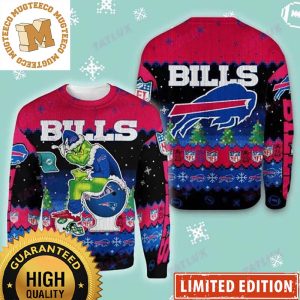 Buffalo Bills Ugly Red Black The Grinch In Toilet NFL Funny 2023 Holiday Gifts Ugly Christmas Sweater