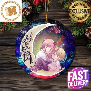 Chainsaw Man Denji x Power Love You To The Moon And Back Galaxy Christmas Decorations Ornament