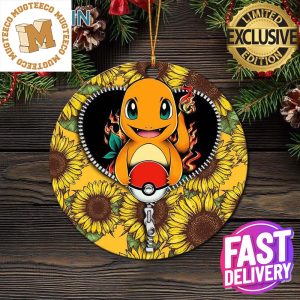 Charmander Pokemon Sunflower Zipper Xmas Gifts Christmas Decorations Ornament