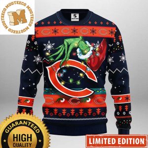 Chicago Bears Grinch Stole The Logo NFL Ugly Christmas Sweater 2023 Holiday Gifts
