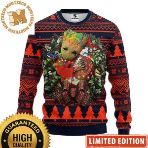 Chicago Bears Groot Hug Football NFL Christmas Ugly Sweater
