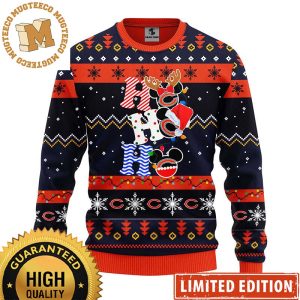 Chicago Bears HoHoHo NFL Mickey Logo Christmas Ugly Sweater