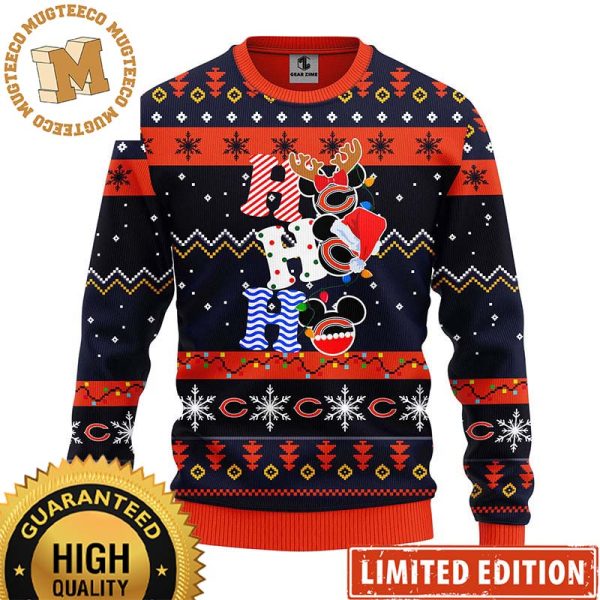 Chicago Bears HoHoHo NFL Mickey Logo Christmas Ugly Sweater