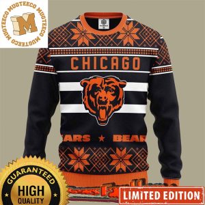 Chicago Bears Logo Ugly Sweater Gift for NFL Fan