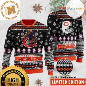 Chicago Bears Mascot Football NFL Helmet Ugly Christmas Sweater