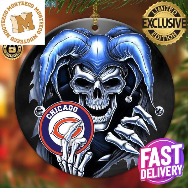 Chicago Bears NFL Skull Joker Christmas Tree Decorations Ornament