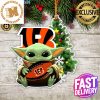 Cincinnati Bengals Baby Yoda NFL Christmas Decorations Ceramic Ornament