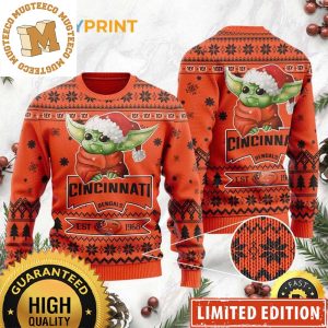 Cincinnati Bengals Cute Baby Yoda Grogu Holiday Gifts 2023 Ugly Christmas Sweater