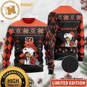 Cincinnati Bengals Funny Peanuts Snoopy And Woodstock Ugly Christmas Sweater
