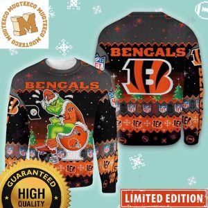 Cincinnati Bengals Grinch Toilet Funny Personalized 2023 Holiday Gifts Ugly Christmas Sweater