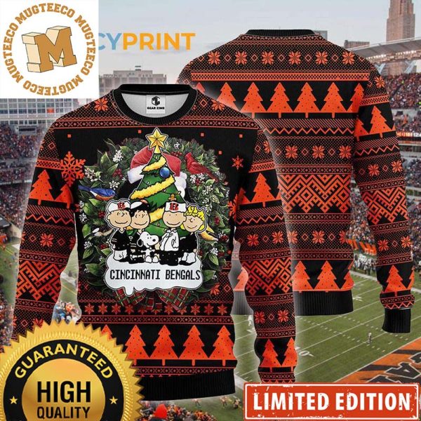 Cincinnati Bengals Snoopy Dog Charlie Brown Christmas Ugly Sweater