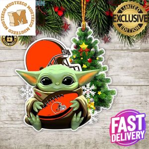 Cleveland Browns Baby Yoda NFL Christmas Tree Decorations Ornament