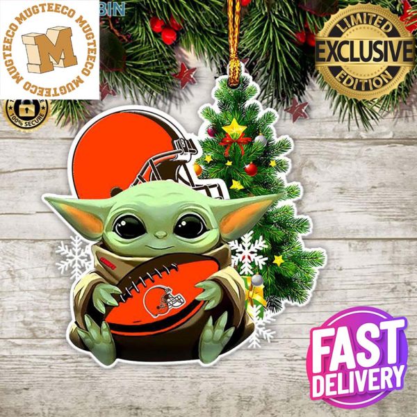 Cleveland Browns Baby Yoda NFL Christmas Tree Decorations Ornament