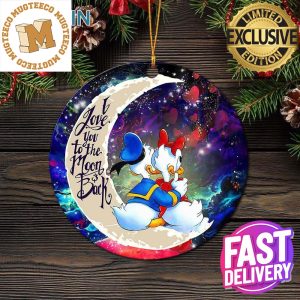 Couple Cute Duck Couple Love You To The Moon And Back Galaxy Christmas Tree Decorations Ornament