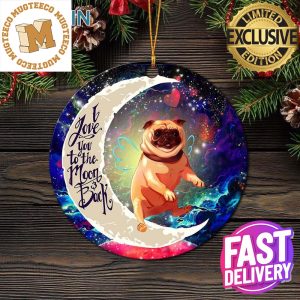 Cute Bull Dog Love You To The Moon And Back Galaxy Christmas Decorations Ornament