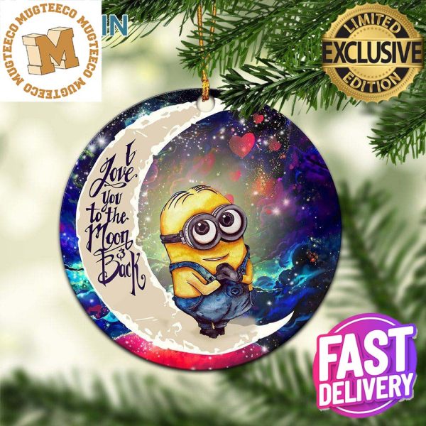 Cute Minions Despicable Me Love You To The Moon And Back Galaxy Christmas Tree Decorations Ornament