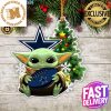 Dallas Cowboy Baby Yoda NFL Personalized Christmas Decorations Ceramic Ornament