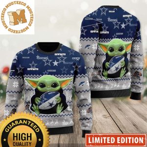 Dallas Cowboys Baby Yoda Hug The Cowboys Cute Ugly Christmas Sweater