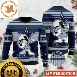 Dallas Cowboys Dabbing Snoopy Funny NFL Custom Name 2023 Gifts Ugly Christmas Sweater