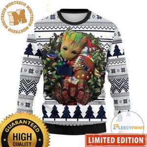 Dallas Cowboys Groot Hug NFL White Christmas Sweater – Cowboys Ugly Christmas Sweater