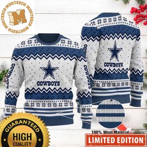 Dallas Cowboys Logo Dot Pattern White Ugly Christmas Sweater – Dallas Cowboys Christmas Gift