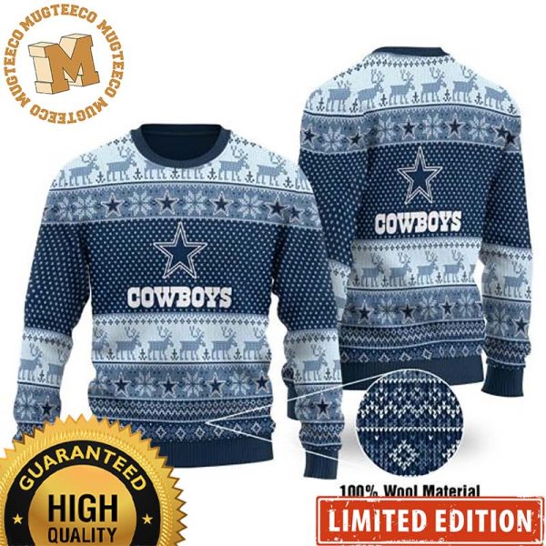 Dallas Cowboys Reindeer Pattern 2023 Gift For Fan Ugly Christmas Sweater