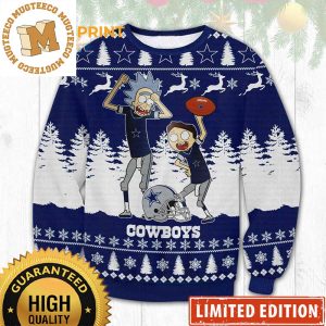 Dallas Cowboys Rick And Morty Cartoon Funny Football Christmas Ugly Sweater 2023 Holiday Gifts