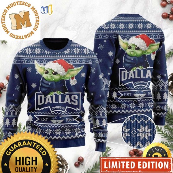 Dallas Cowboys Santa Baby Yoda 2023 Holiday Gifts Ugly Christmas Sweater