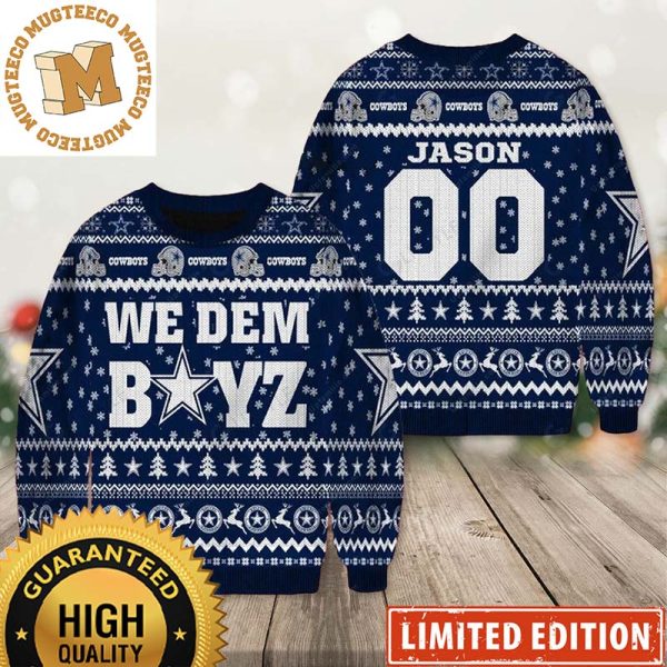 Dallas Cowboys We Dem Boyz Personalized Custom Name Ugly Christmas Sweater